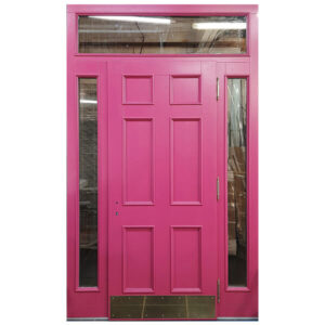 Дверь из массива дуба розовая